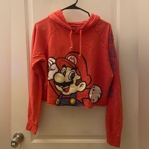 Super Mario Cropped Sweater Hoodie Forever 21 Size Large